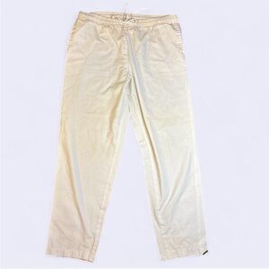 Vintage 90s Ellen Pull-On Pants Cream White XL Elastic Waist Made in USA